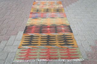Turkish Kilim Rug Door Mat 5x7 Kelim Tapis Decor Rug 32,  2 " X74,  8 " Area Rug Carpet