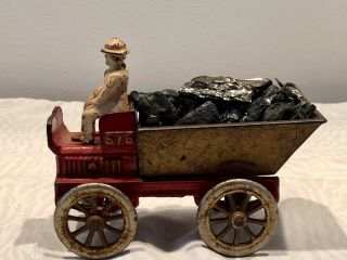 Vintage Cast Iron Coal Truck By Kenton Toys