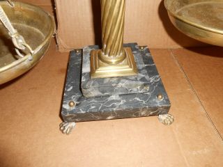 antique brass & marble balance scales 5