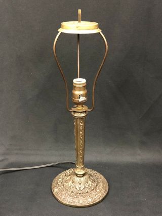 c.  1915 - 20’s Lamb Brothers Slag Glass Leaded Glass Shade Electric Table Lamp NR 6