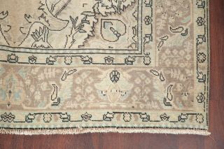 Vintage MUTED Geometric Distressed Oriental Area Rug Hand - Knotted Wool 6x10 6