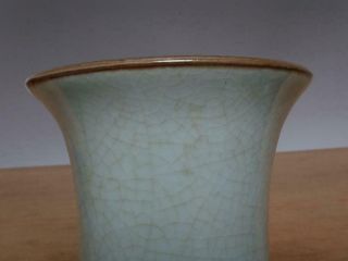 Guan Signed Antique Chinese Celadon Chinaware Guan Kiln Porcelain Vase 10