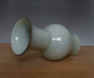Guan Signed Antique Chinese Celadon Chinaware Guan Kiln Porcelain Vase 2
