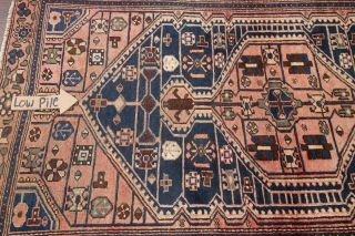 Antique Geometric Tribal Bakhtiari Rug Hand - made Oriental Carpet WOOL 4x6 12