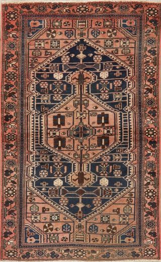 Antique Geometric Tribal Bakhtiari Rug Hand - made Oriental Carpet WOOL 4x6 2