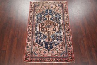 Antique Geometric Tribal Bakhtiari Rug Hand - made Oriental Carpet WOOL 4x6 3