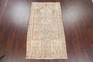 Antique Geometric MUTED PALE PINK Malayer Oriental Area Rug Distressed WOOL 4x7 2