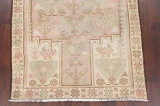 Antique Geometric MUTED PALE PINK Malayer Oriental Area Rug Distressed WOOL 4x7 5