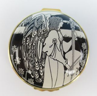 Halcyon Days Aubrey Beardsley Angel w/ Viol Aesthetic Enamel Trinket Box Makower 2