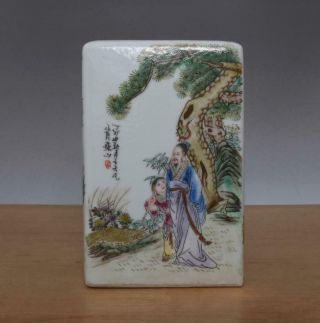 Wang Dafan Signed Antique Chinese Famille Rose Porcelain Brush Pot 7