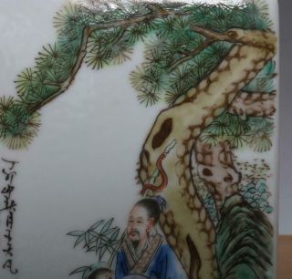 Wang Dafan Signed Antique Chinese Famille Rose Porcelain Brush Pot 9