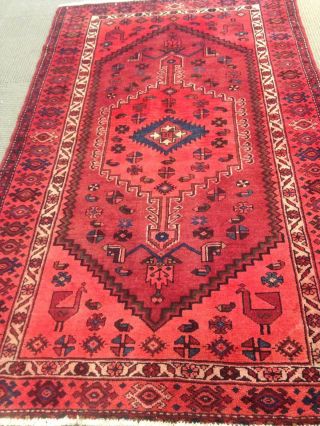 Spectacular Rare Tribal vintage Authentic Persian Area Rug 4 x 7 Wool knotted A, 3