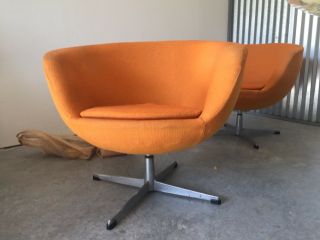 Auth Adrian Pearsall Club Lounges Swivel Chairs Vtg Mid Century Modern 3251 - C 12
