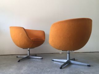 Auth Adrian Pearsall Club Lounges Swivel Chairs Vtg Mid Century Modern 3251 - C