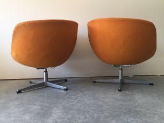 Auth Adrian Pearsall Club Lounges Swivel Chairs Vtg Mid Century Modern 3251 - C 4