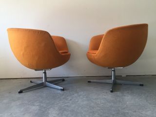 Auth Adrian Pearsall Club Lounges Swivel Chairs Vtg Mid Century Modern 3251 - C 5