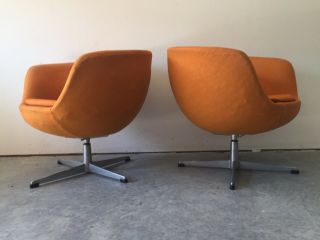 Auth Adrian Pearsall Club Lounges Swivel Chairs Vtg Mid Century Modern 3251 - C 6