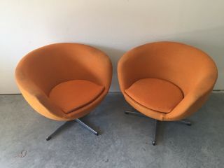 Auth Adrian Pearsall Club Lounges Swivel Chairs Vtg Mid Century Modern 3251 - C 7