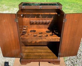 Antique Art Deco 1930 ' s RMC Bar Cabinet with Drinkware Glass 3