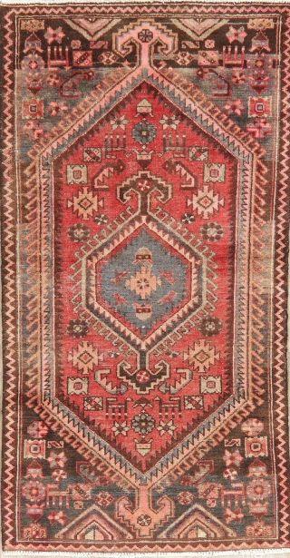 Antiques Geometric Tribal Area Rug Hand - Knotted Oriental Foyer Carpet Wool 3x6