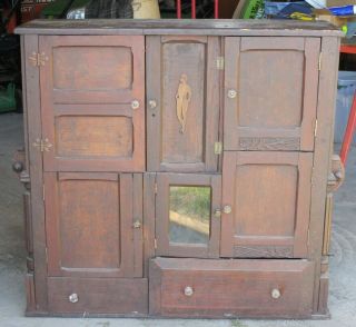 Weird,  Antique,  Primitive Wood Chest / Buffet? Ellicottville N.  Y.  Crate Shelves