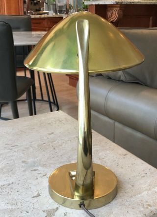 Laurel Lamp Flying Saucer Table Desk Lamp MCM Mid Century Modern Shiny Gold 2