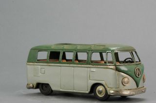 Antique Tin Toy Bandai Japan Volkswagen Samba Van Japanese Passenger Car 2
