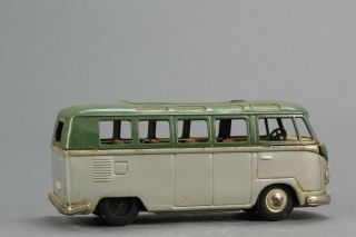 Antique Tin Toy Bandai Japan Volkswagen Samba Van Japanese Passenger Car 9