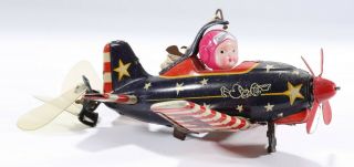 Rare NOMURA Tin Toy friction operated Pleasure Plane vintage 1950s Japan,  OB 4