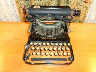 Awesome Antique Corona Typewriter Company 3 Typewriter - Patented 1904 & 1910