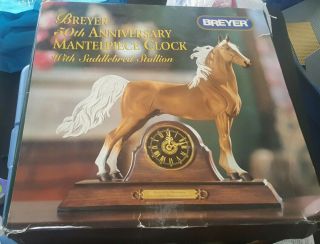 Breyer 50th Anniversary / American Saddlebred Horse Mantel Clock/ Great Shape