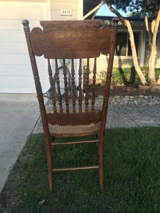 50 - Antique Oak Clawfoot 45” Table And 4 Matcing Chairs 6