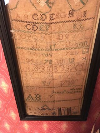 Antique Pennsylvania Early American Sampler Dated 1829