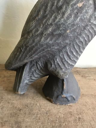 Large Old Paper Mache Folk Art Owl Decoy AAFA Fall Country Halloween 3