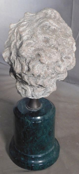 Weathered 18th c.  Carved Stone Cherub Angel Head 1790 Classical Putto Sculpture 8