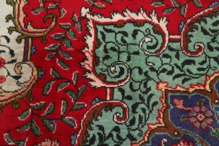 Vintage Oriental Area Rug Hand - Knotted Wool Floral Traditional Carpet 10 x 13 11