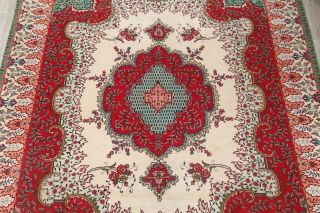 Vintage Oriental Area Rug Hand - Knotted Wool Floral Traditional Carpet 10 x 13 3