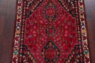 One - of - a - Kind Vintage Tribal Abadeh Nafar Persian Hand - Knotted 4x6 Red Wool Rug 3