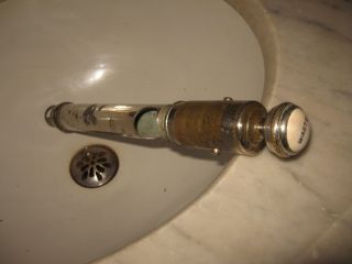 RARE Antique 30x22 1/2 Marble Sink w Nickel Brass Supports Legs Brackets 5