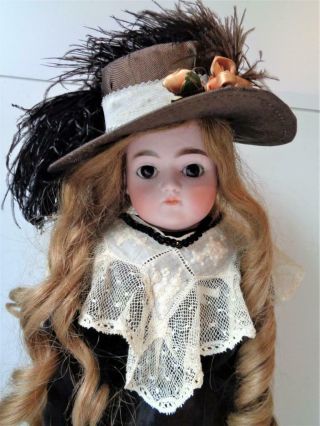 Antique 1880s German Bisque Kestner H Mark Turned Head Doll Kid Body 19 " Jdk