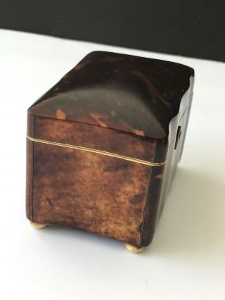 Antique mid 19th Century ‘faux’ Tortoiseshell Tea Caddy Casket /Box 5