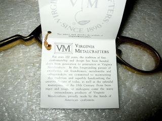 RARE VIRGINIA METALCRAFTERS 5291 HISTORIC CHARLESTON EMBERS TONGS WITH TAG 3