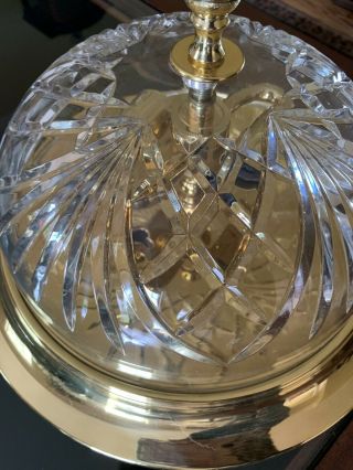 Authentic Waterford Flush Mount Crystal Brass Chandelier Colonial Fixture 13”