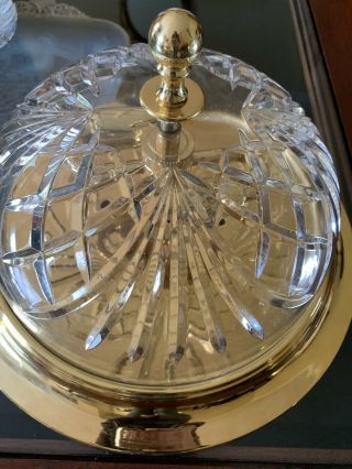 Authentic WATERFORD FLUSH MOUNT CRYSTAL BRASS CHANDELIER COLONIAL FIXTURE 13” 4