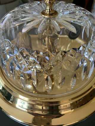 Authentic WATERFORD FLUSH MOUNT CRYSTAL BRASS CHANDELIER COLONIAL FIXTURE 11” 3