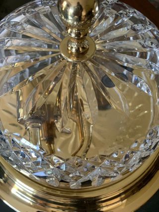 Authentic WATERFORD FLUSH MOUNT CRYSTAL BRASS CHANDELIER COLONIAL FIXTURE 11” 4