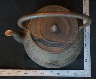 Japan Nambu Tetsubin Fuji iron kettle sand cast 1900s Japanese metal craft 12
