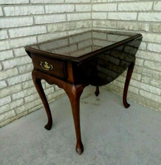 High End Hammary Solid Cherry Drop Leaf End Table