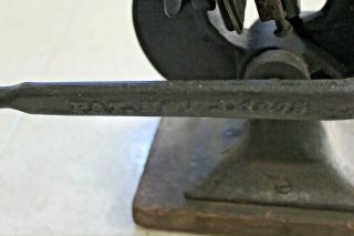 Vintage Block printing press PAT Nov.  2 1875 Cast Iron Rare Table top 9.  75 tall 2