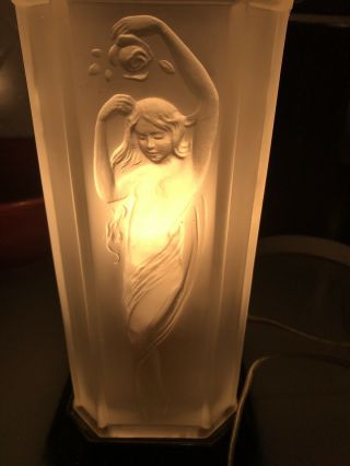 Antique Frosted Glass Naked Lady Lamp Art Deco 1930s Electric Stunning (21) 7